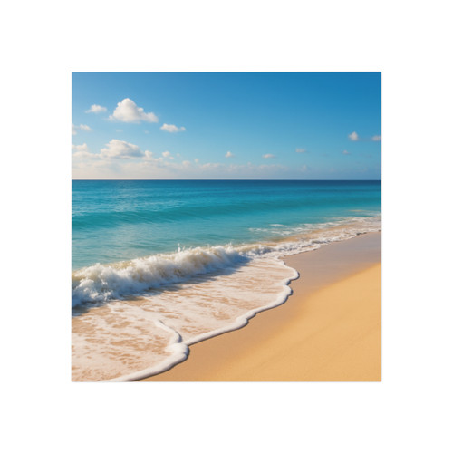 Serene Coastal Bliss - Square Magnet