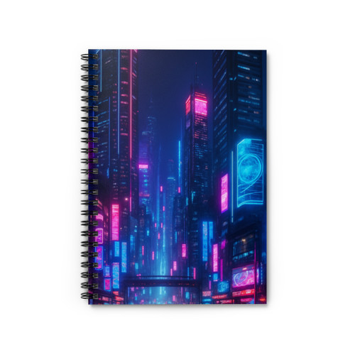 Cyberpunk Dreamscape - Spiral Notebook - Ruled Line