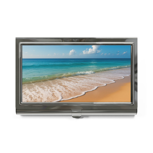 Serene Coastal Bliss - Business Card Holder