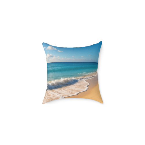 Serene Coastal Bliss - Square Poly Canvas Pillow