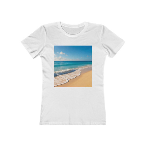 Serene Coastal Bliss - The Boyfriend Tee for Women