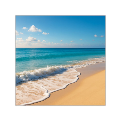 Serene Coastal Bliss - Square Vinyl Stickers