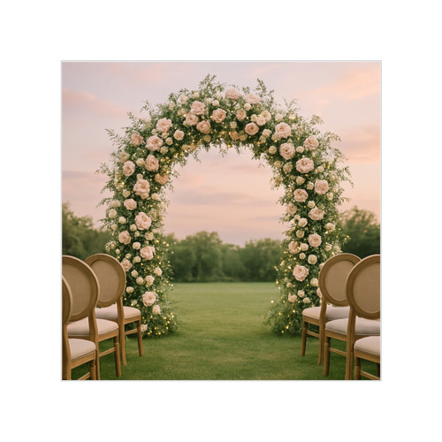 Ethereal Garden Bliss - Transparent Outdoor Stickers, Square, 1pc