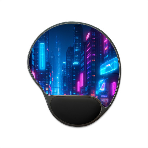 Cyberpunk Dreamscape - Mouse Pad With Wrist Rest