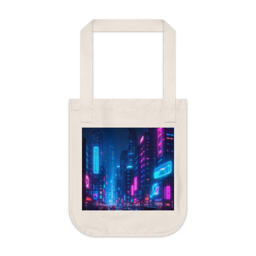 Cyberpunk Dreamscape - Organic Canvas Tote Bag