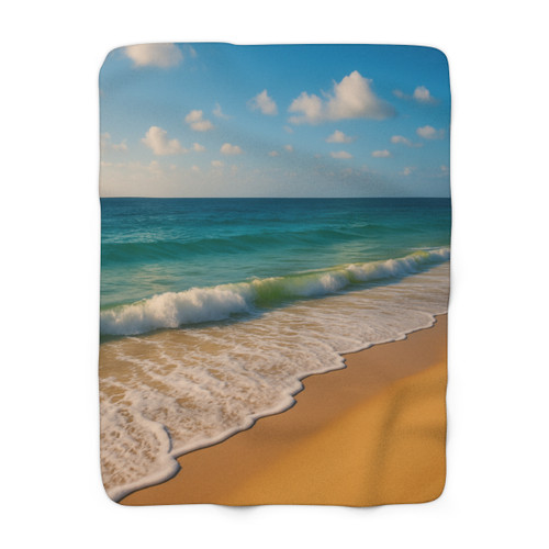 Serene Coastal Bliss - Sherpa Fleece Blanket