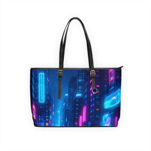 Cyberpunk Dreamscape - PU Leather Shoulder Bag