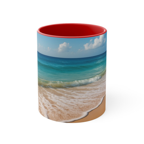 Serene Coastal Bliss - Colorful Accent Mugs, 11oz