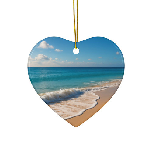 Serene Coastal Bliss - Ceramic Ornaments, 2-Side Print, (1pc, 3pcs, 5pcs, 10pcs)