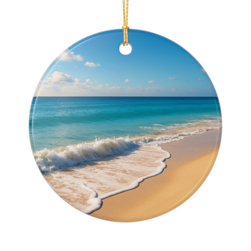Serene Coastal Bliss - Ceramic Ornaments (2-Side Print)