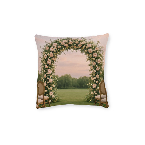 Ethereal Garden Bliss - Square Pillow - Pink Back