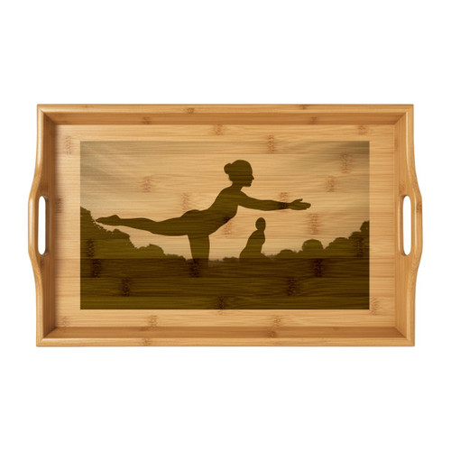 Serenity in Motion - Bamboo Serving Tray (Engraving)