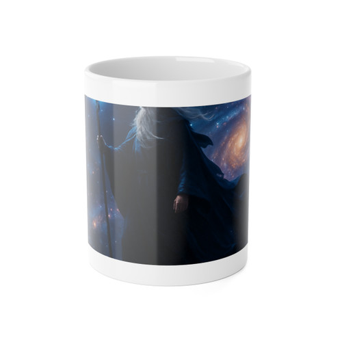 Celestial Spellbinder - White Ceramic Mug, 11oz
