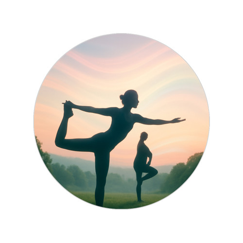 Serenity in Motion - Transparent Outdoor Stickers, Round, 1pcs