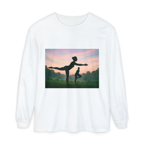Serenity in Motion - Unisex Garment-dyed Long Sleeve T-Shirt
