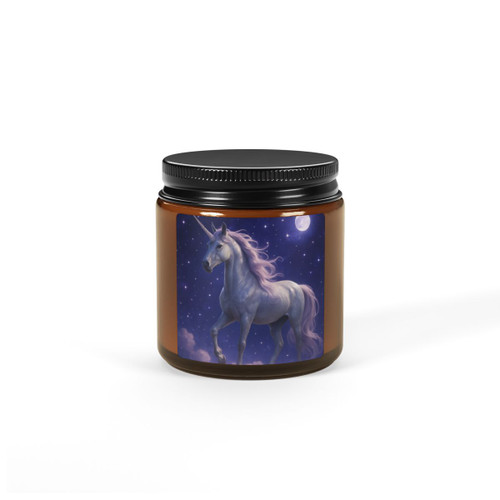 Celestial Unicorn Dreams - Scented Soy Candle (Multi-Size, Amber Jar)