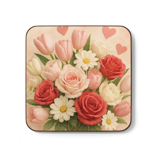 Love in Bloom - Hardboard Back Coaster
