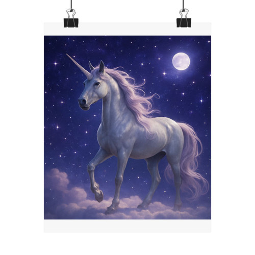 Celestial Unicorn Dreams - Matte Vertical Posters