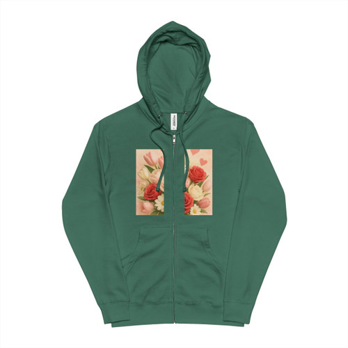 Love in Bloom - Unisex Fleece Zip Up Hoodie