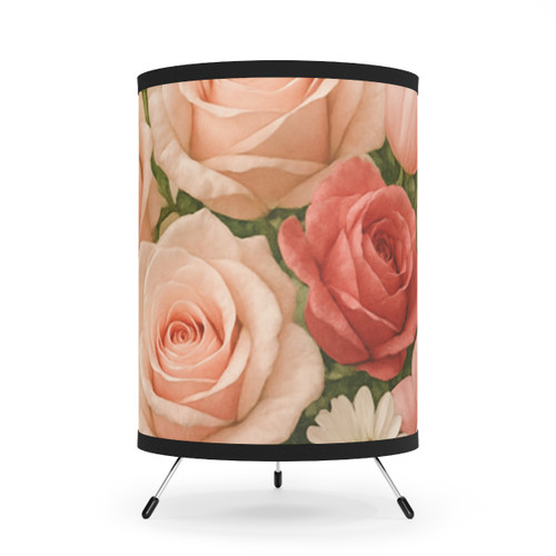Love in Bloom - Tripod Lamp with High-Res Printed Shade, US\CA plug