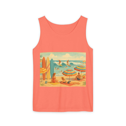 Retro Beach Party - Unisex Garment-Dyed Tank Top