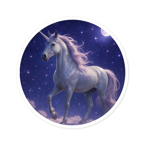 Celestial Unicorn Dreams - Round Stickers, Indoor\Outdoor