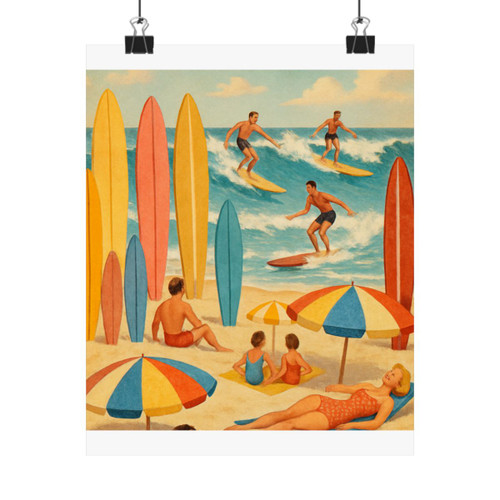 Retro Beach Party - Matte Vertical Posters