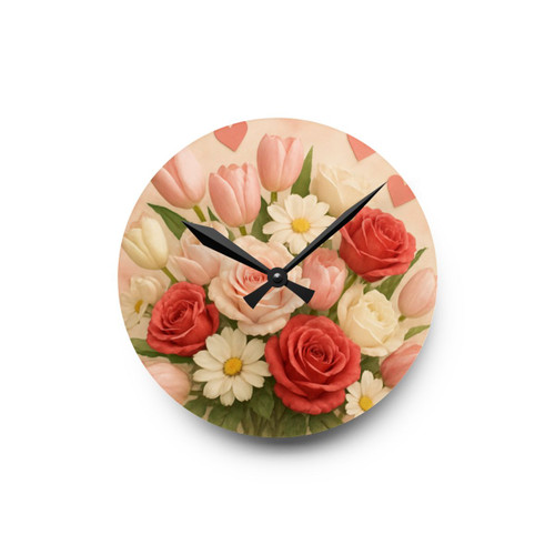 Love in Bloom - Acrylic Wall Clock