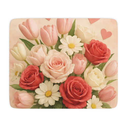 Love in Bloom - Tan Sherpa Blanket