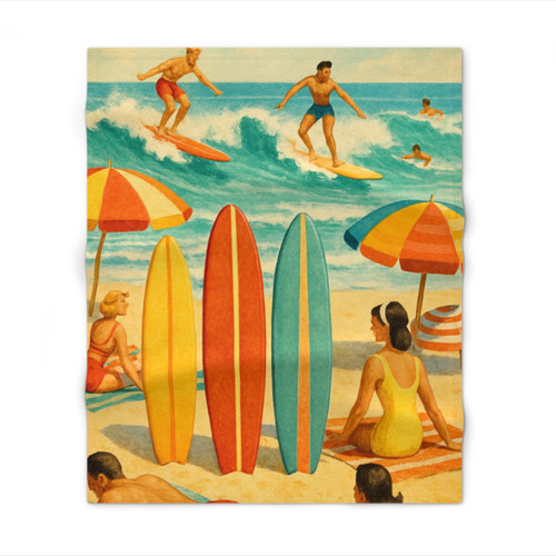 Retro Beach Party - Throw Blanket
