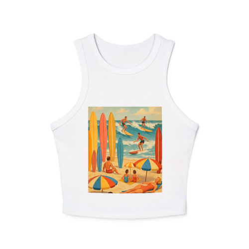 Retro Beach Party - Women's Micro Rib Racer Tank Top