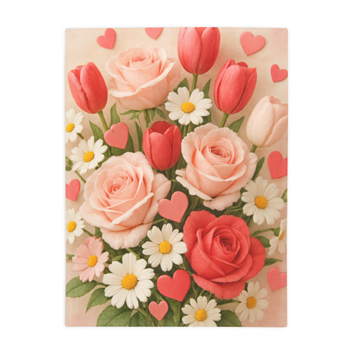 Love in Bloom - Plush Fleece Blanket