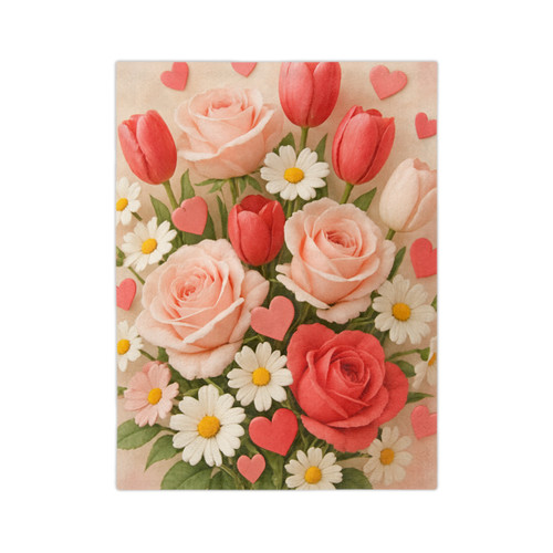 Love in Bloom - Velveteen Microfiber Blanket