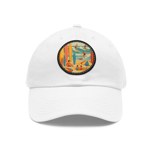 Retro Beach Party - Dad Hat with Leather Patch (Round)