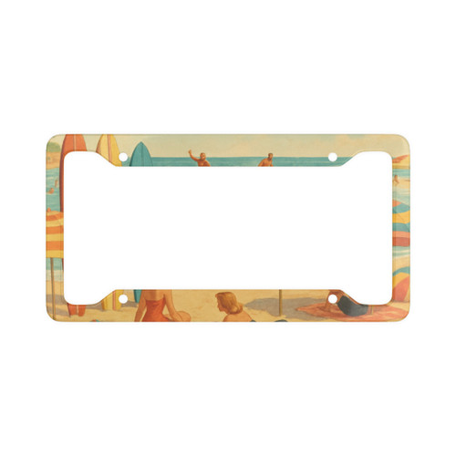 Retro Beach Party - License Plate Frame