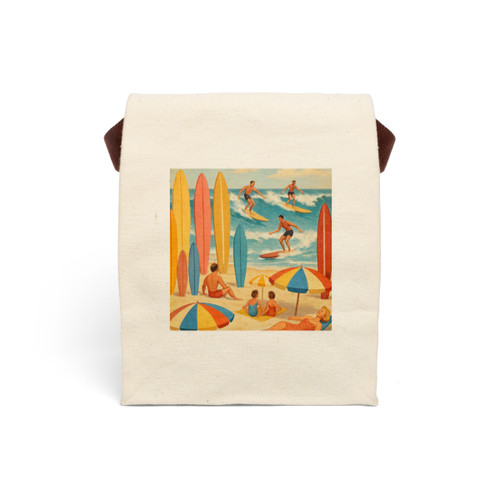 Retro Beach Party - Canvas Lunch Bag With Strap
