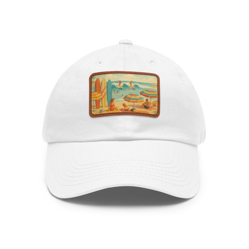 Retro Beach Party - Dad Hat with Leather Patch (Rectangle)