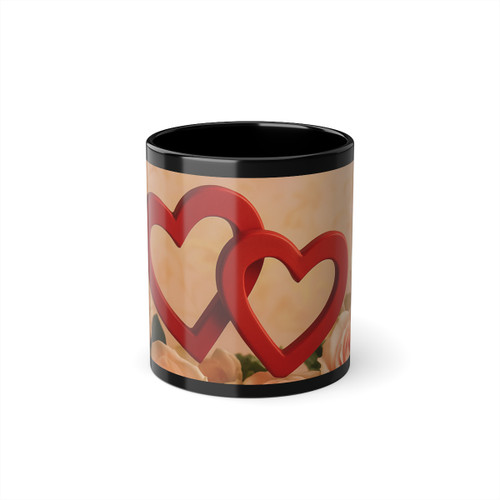 Eternal Love Blossoms - Black Coffee Cup, 11oz