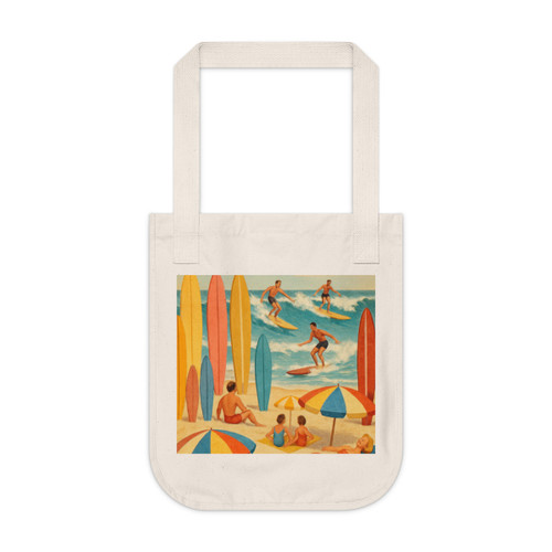 Retro Beach Party - Organic Canvas Tote Bag