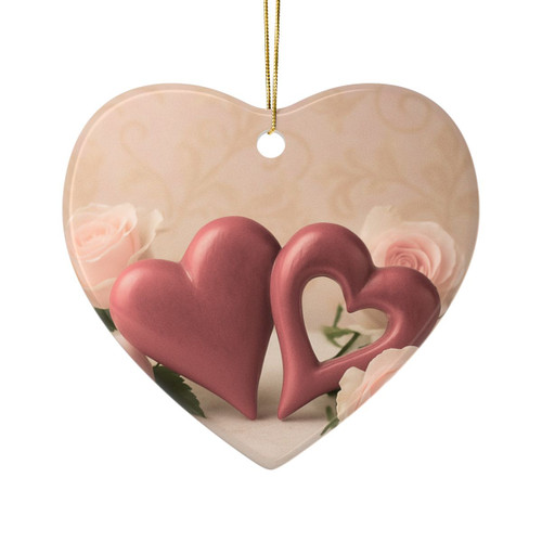 Eternal Love Blossoms - Ceramic Ornaments, 1-Side Print