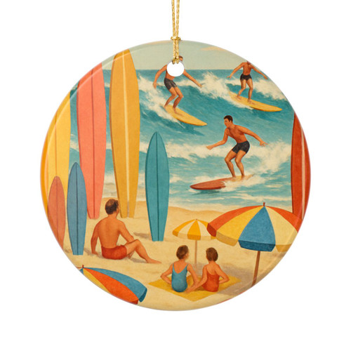 Retro Beach Party - Ceramic Ornaments (2-Side Print)