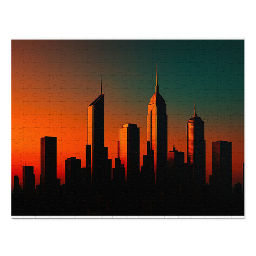 Glamorous Cityscape - Jigsaw Puzzle with Tin