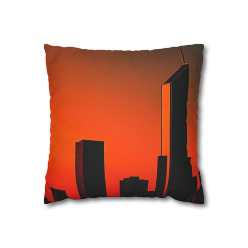 Glamorous Cityscape - Spun Polyester Square Pillowcase