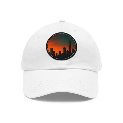 Glamorous Cityscape - Dad Hat with Leather Patch (Round)