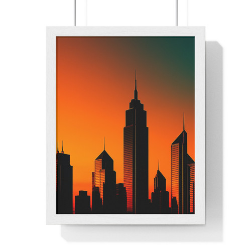 Glamorous Cityscape - Vertical Framed Poster
