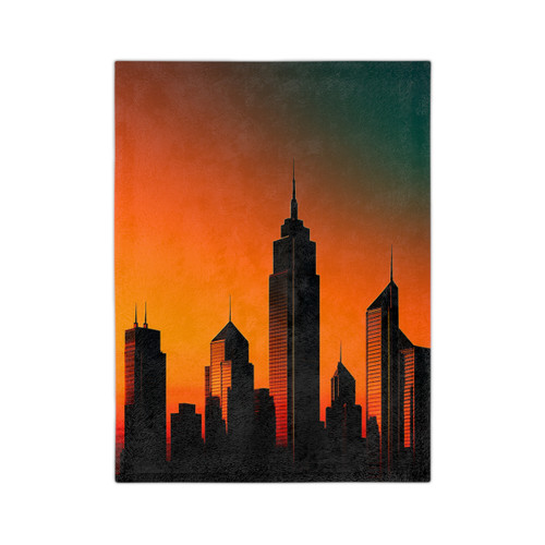 Glamorous Cityscape - Velveteen Microfiber Blanket