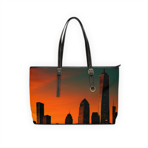 Glamorous Cityscape - PU Leather Shoulder Bag