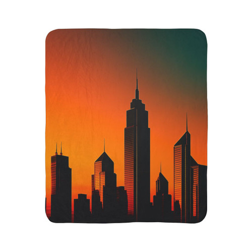 Glamorous Cityscape - Fleece Sherpa Blanket