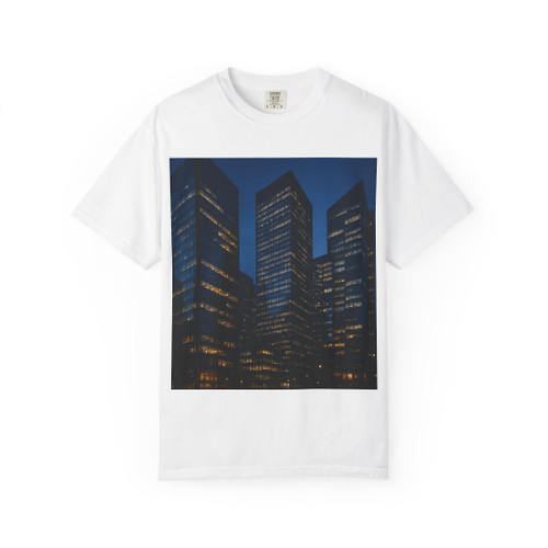 Glass Towers at Twilight - Unisex Garment-Dyed T-shirt