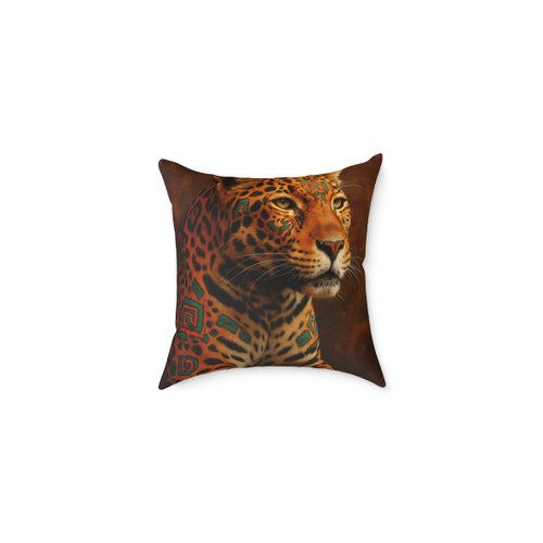 Jaguar Spirit Guardian - Square Poly Canvas Pillow